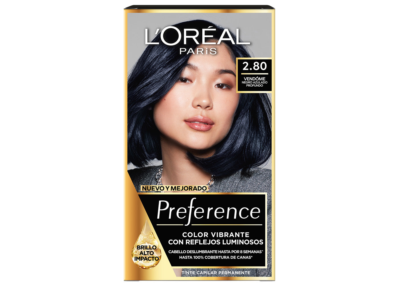 L'Oreal Paris Tinte Capilar Permanente Fashion Paris Preference, 2.80 Negro Azulado, 0.22